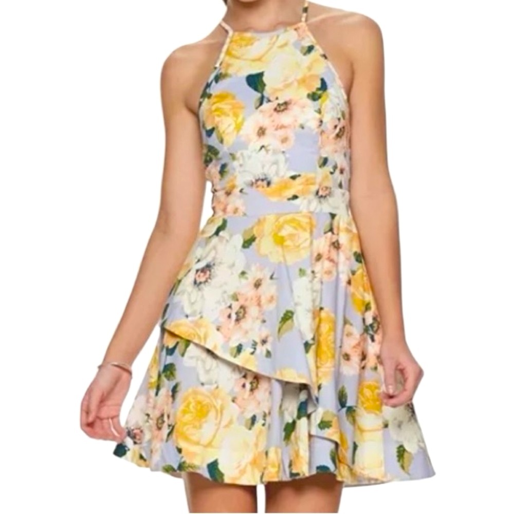SPEECHLESS Coquette Floral Cross Back Mini Dress size 13